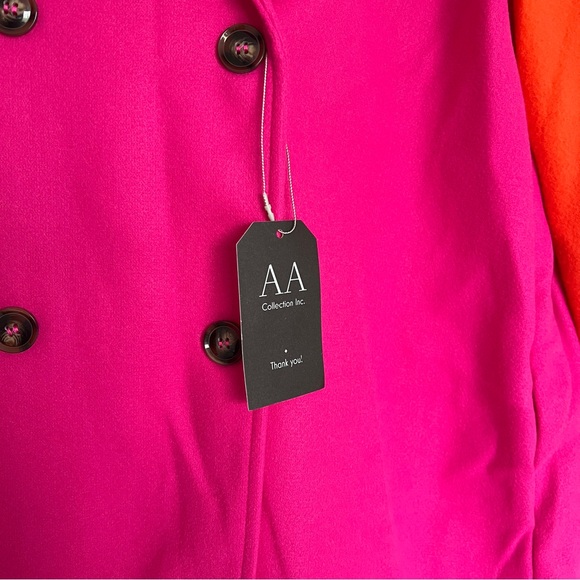 Classic Colorblock Double Breasted Lightweight Pea Coat - Picture 11 of 14